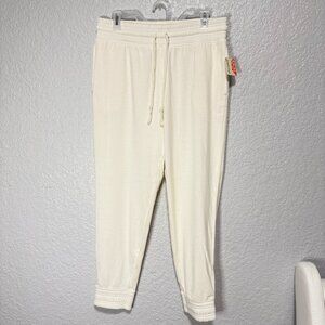 Free People Movement Jog On Joggers NWT Cream Beige Women's Size Medium M $68